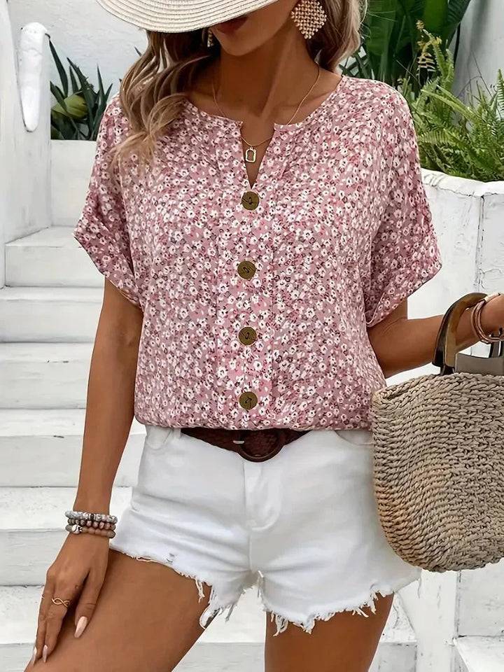 Quinn - Wildflower Notch Blouse