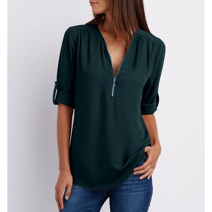 Marnie - Chic Zipper Blouse