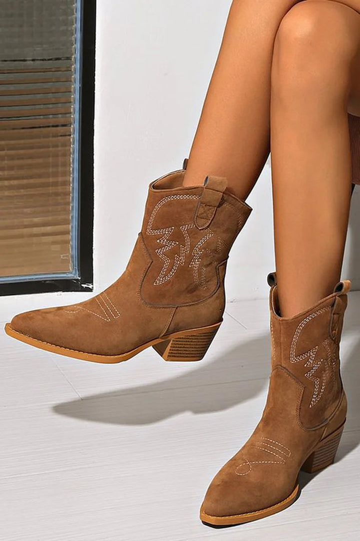 Lucia - Chic Western Ankle Boots