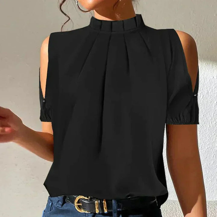 Zaria - Pleated top with slit sleeves
