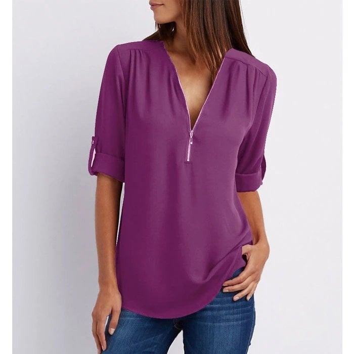 Marnie - Chic Zipper Blouse