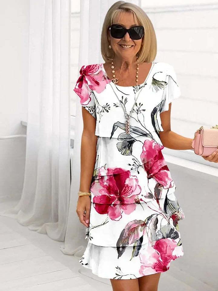 Ella - Ruffled Floral Dress