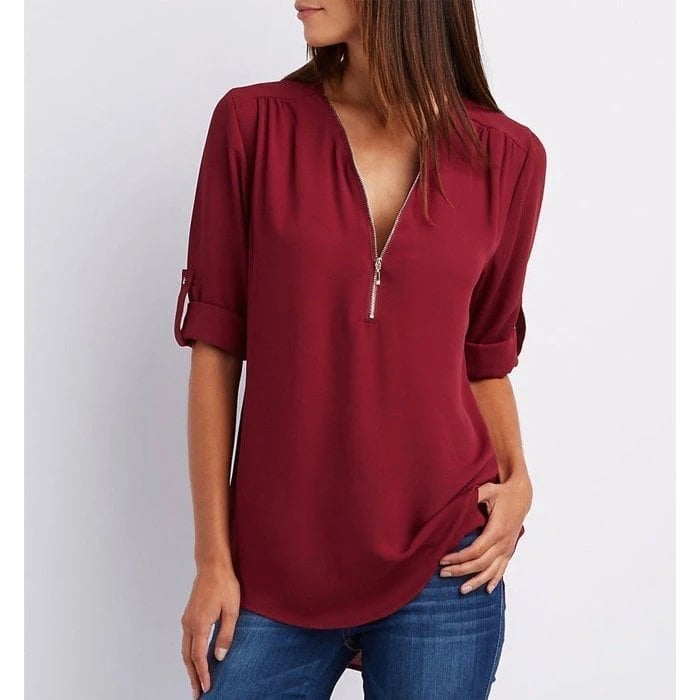 Marnie - Chic Zipper Blouse