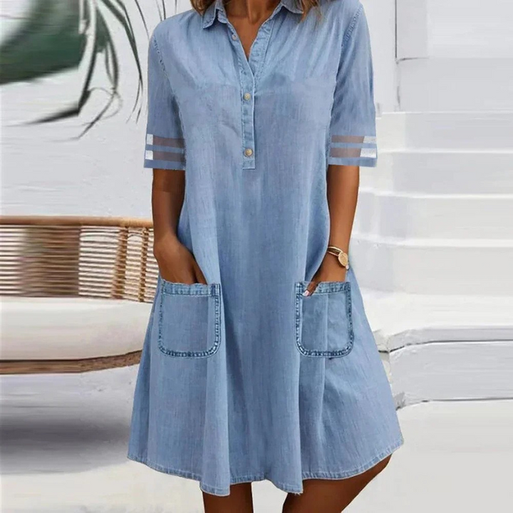 Charlotte - Chic Denim Midi Dress