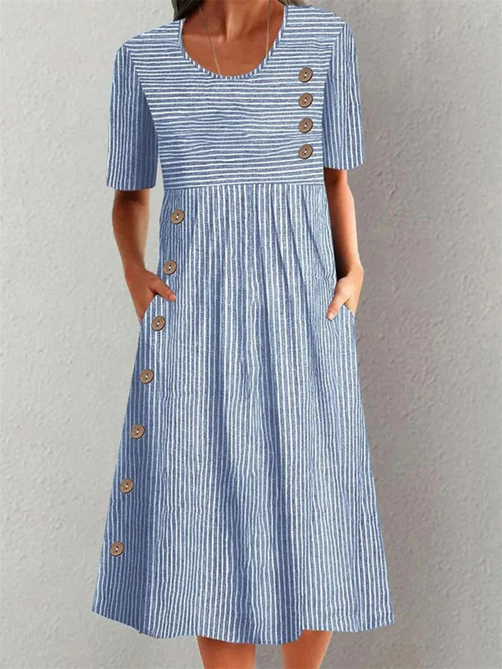 Tara - Striped Midi Dress