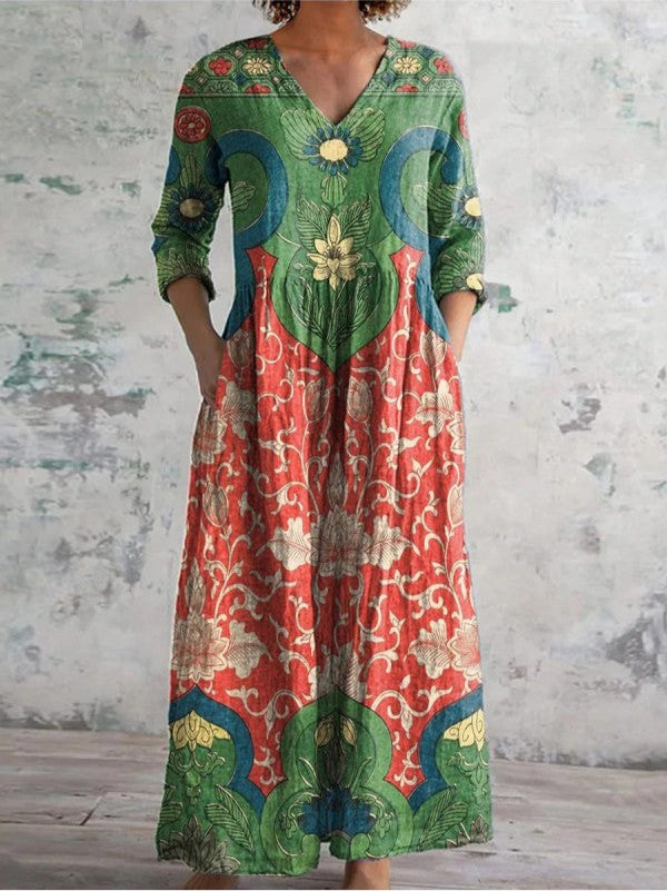 Indigo - Vintage Floral Maxi Dress