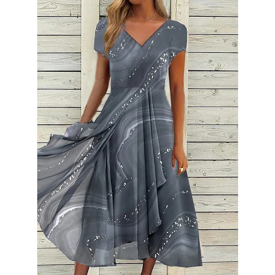 Maisie - Elegant V neck Midi Dress
